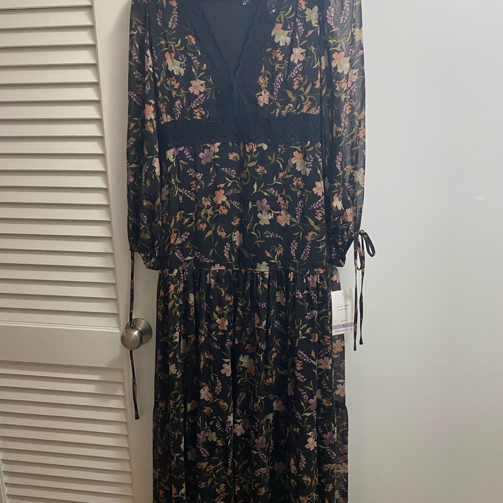 Floral Black Dress